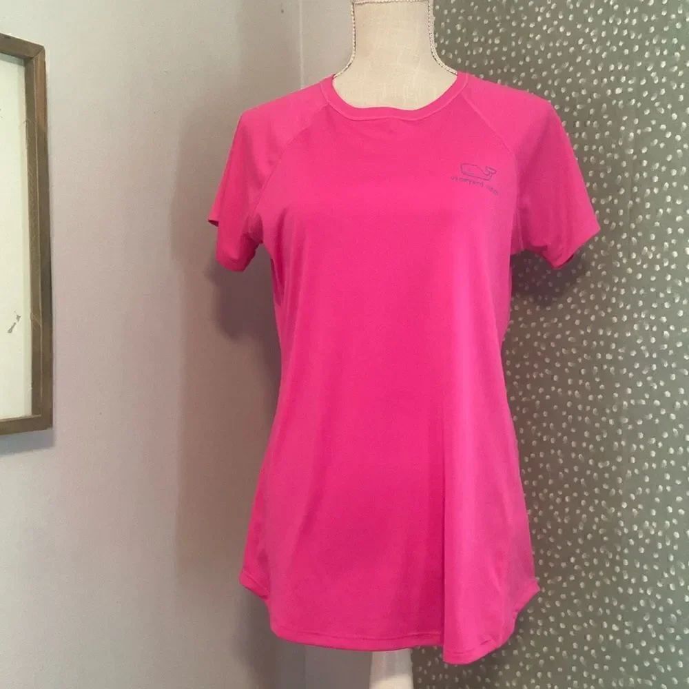 Vineyard Vines Performance Pink Lightweight Short Sleeve Athletic Top Size Small